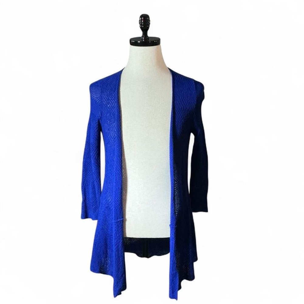 Ann Taylor Women's‎ Blue Knit Cardigan Open Front Size Coastal sustainable